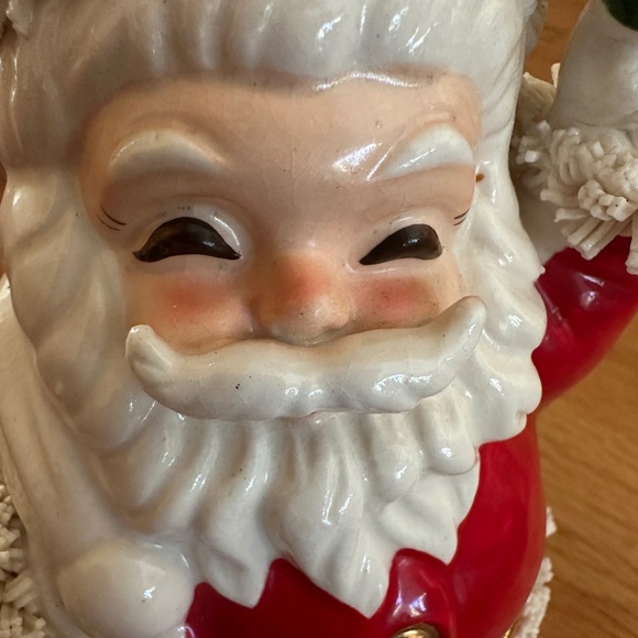 Vintage Santa Claus Bank Coin Bank Spaghetti Trim Japan 1950's-60's - Picture 9 of 14